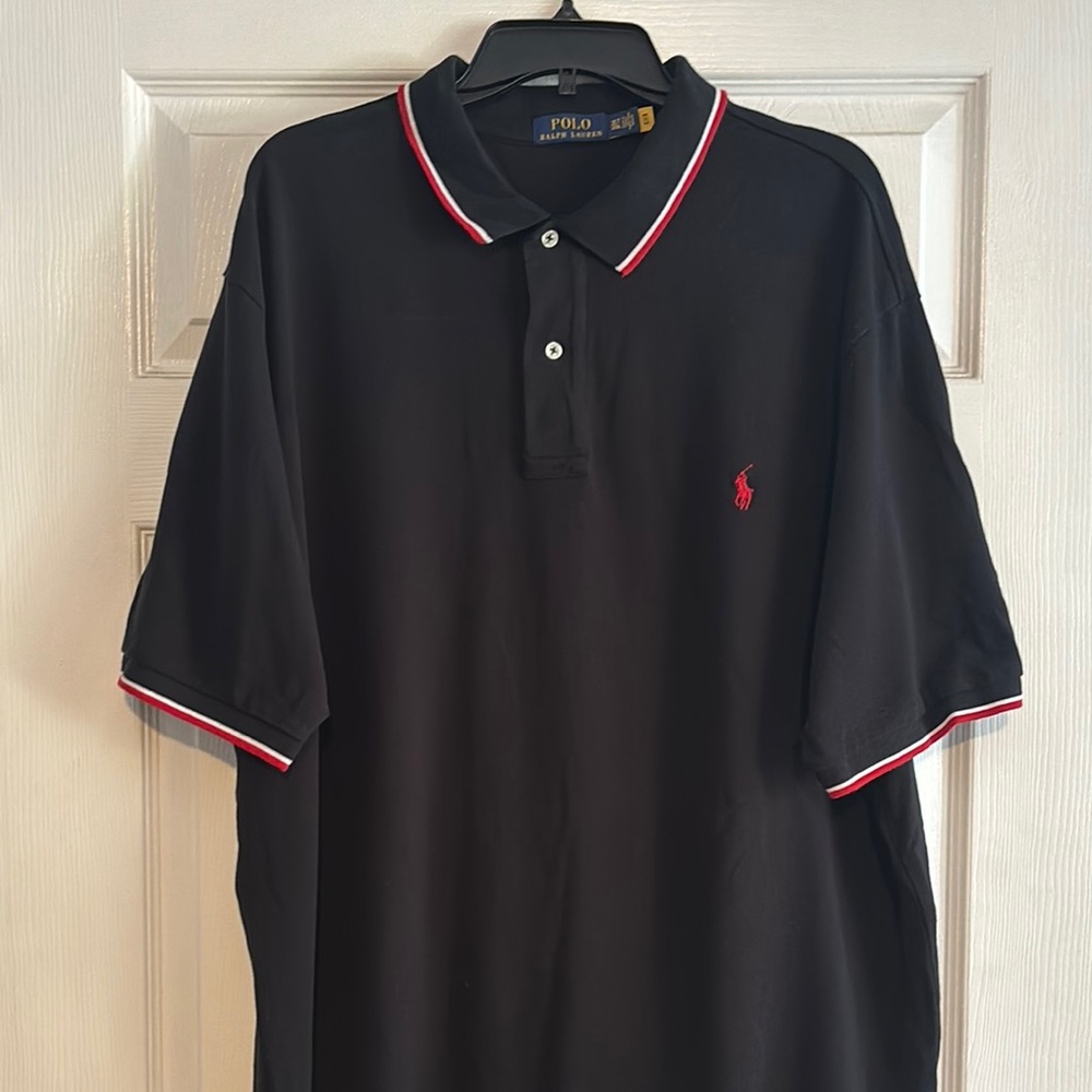 🌺Polo by Ralph Lauren Black and Red Classic Polo Shirt